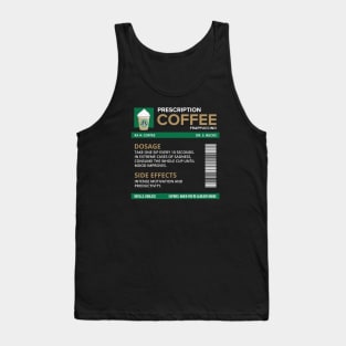 Funny Coffee Frappuccino Prescription Label for medical and nursing students, nurses, doctors, and health workers who are coffee lovers Tank Top